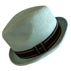 PETER GRIMM Light Blue Depp Mens Fedora Hat Turquoise Dad Miami New With Tags